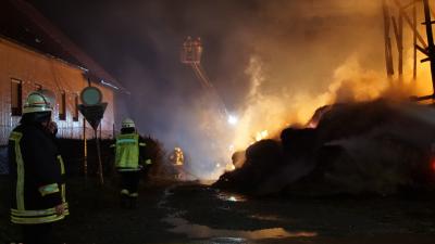 Jettingen:Brand einer Stallung
